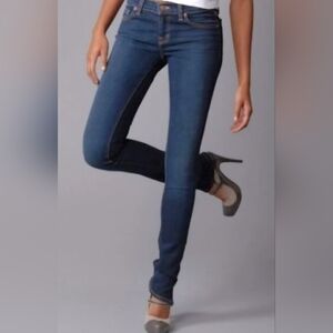 J BRAND PENCIL LEG STRETCH SKINNY LOW RISE JEANS IN INK 912, 26 X 30" CUT# 1931